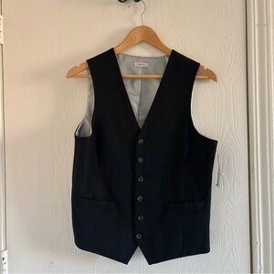 J.Ferrar Men’s Dress Vest Size Small Black Button Front NWT Formal Classic